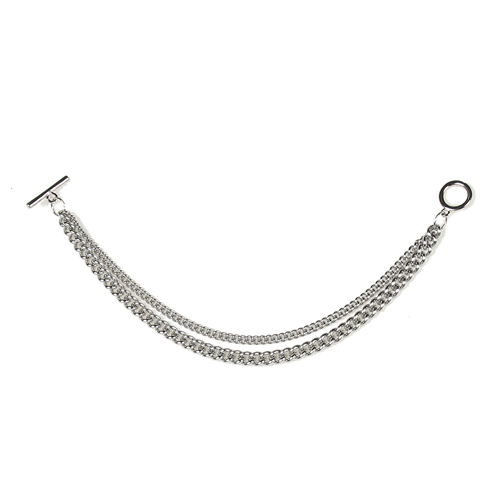 *세븐틴 호시님 착용*[UNISEX] [Surgical Steel] Two Silver Chainz Bracelet /[써지컬스틸/변색,알러지x] 이중체인팔찌