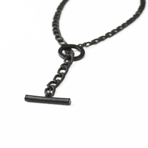 MEN_THE RING BLACK CHAIN NECKLACE