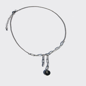 Unique Charming Silver Necklace - Blackstone / 유니크 챠밍 실버 목걸이 - 블랙스톤