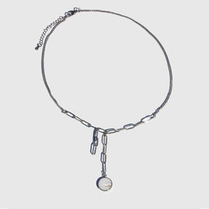 Unique Charming Silver Necklace - Whitestone / 유니크 챠밍 실버 목걸이 - 화이트스톤