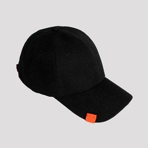 [Unisex] Addictive Orange Label Ballcap- Black / 애딕티브 오렌지 라벨 블랙볼캡