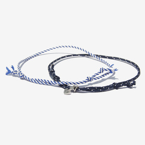 [RUSHOFF]Unisex Marine Anchor Fabric 2 Ankle Bracelet Set/ 마린 닻 페브릭 발찌세트