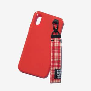 [RUSHOFF] Unisex Casual Check Belt Keyring I-Phone Red Case / 캐주얼 체크 벨트키링 아이폰 케이스- 체크레드