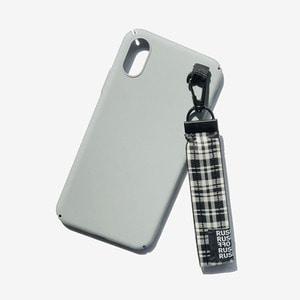 [RUSHOFF] Unisex Casual Check Belt Keyring I-Phone Gray Case / 캐주얼 체크 벨트키링 아이폰 케이스-체크그레이