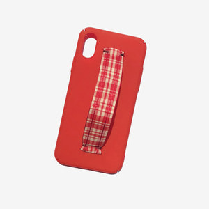 [RUSHOFF] Casual Red Check Holding Belt I-Phonecase  / 레드 체크 홀딩 벨트 아이폰 케이스 -레드