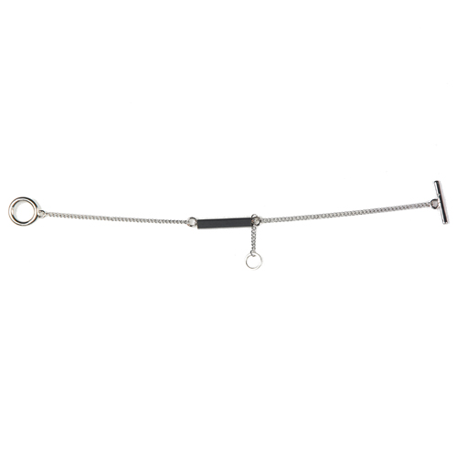 [Surgical Steel] Black Square Point Chain Bracelet / [써지컬스틸/변색 알러지x] 블랙직사각형 체인팔찌