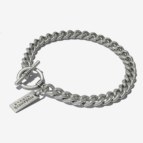 [RUSHOFF] Faded Bold Chain Bracelet / 페이디드 볼드체인 팔찌 (은도금)