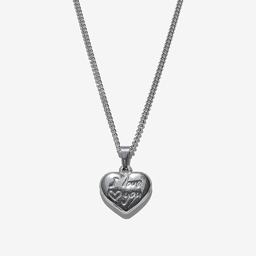 [RUSHOFF] Surgical Steel I LOVE YOU Pendant Chain Necklace  / 아이 러브유 체인 목걸이