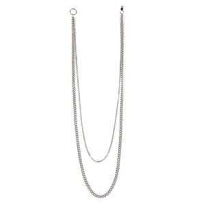[UNISEX] [Surgical Steel] Two Silver Chainz Necklace / [써지컬스틸/변색 알러지x] 이중실버체인목걸이 