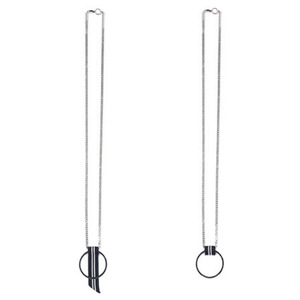 [UNISEX][Surgical Steel] Stripe Point Silver Chain Necklace / [써지컬스틸/변색 알러지x] 스트라이프포인트 실버체인목걸이