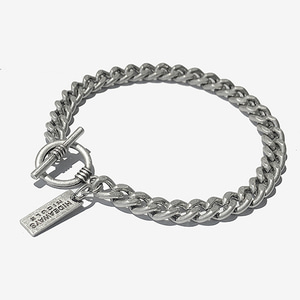 [RUSHOFF] Faded Bold Chain Bracelet / 페이디드 볼드체인 팔찌 (은도금)